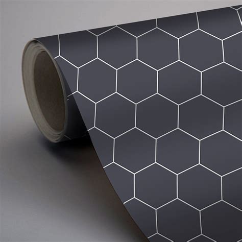 spatwand keuken en badkamer verwijderbaar vinylbehang hexa zwart peel stick