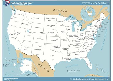 poster kaart amerika verenigde staten educatief esque