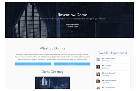 dorms groups and roleplays hih user guide