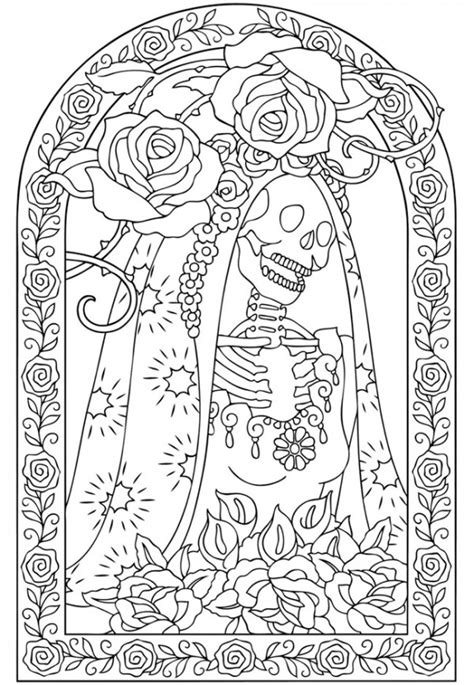 day   dead coloring pages stamping