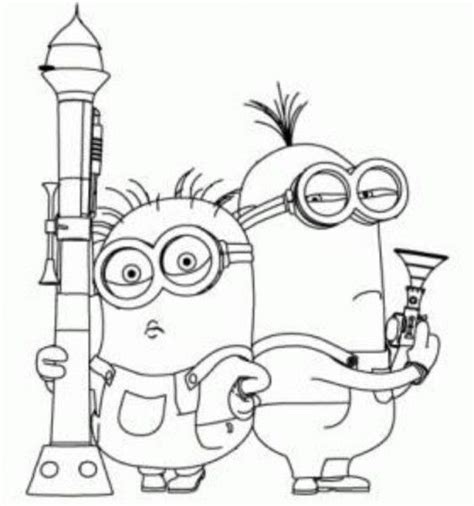 minions armed despicable   coloring pages minion coloring