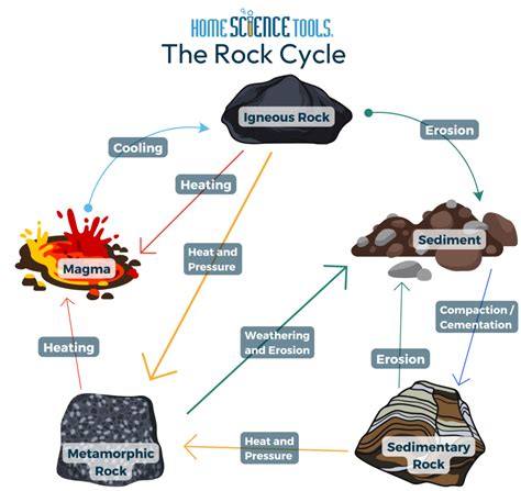 rock cycle steps science project hst earth science