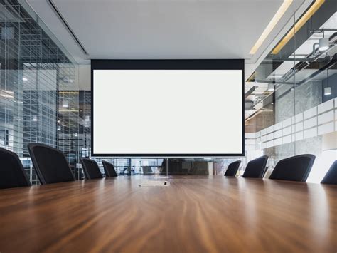 mock  projector screen  interior conference room business meeting office building