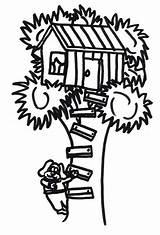 Treehouse Coloring Climb Dog sketch template