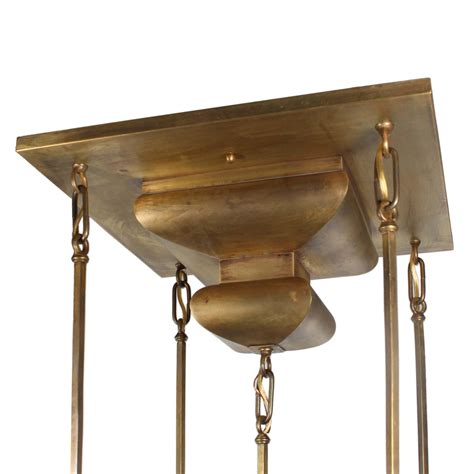 antique brass semi flush mount chandelier  ball shades