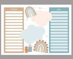 cute planner templates  day week   list  notes