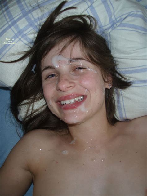 brunette on the bed facial fun luscious