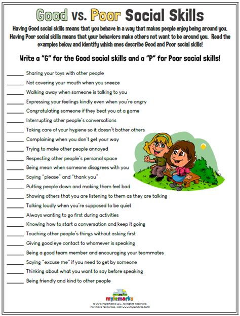 social skills worksheets  kids  teens