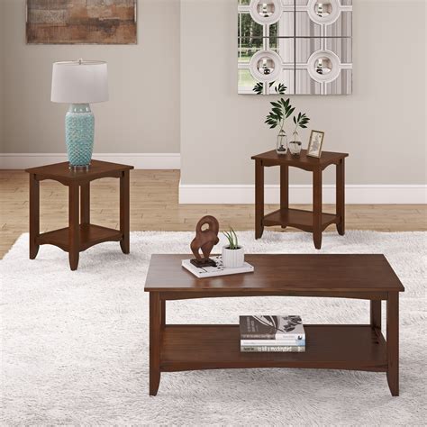 corliving cambridge pc solid wood  tiered coffee table