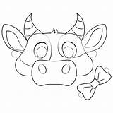 Cow Fil Vaca Mascara Máscara Supercoloring Vacas Lola sketch template