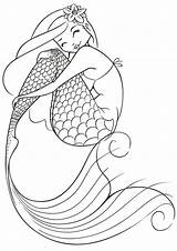 Coloring Pages Adults Printable Mermaids Adult Popular sketch template