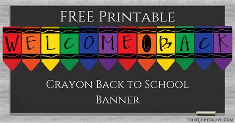 printable   crayon banner  quiet grove