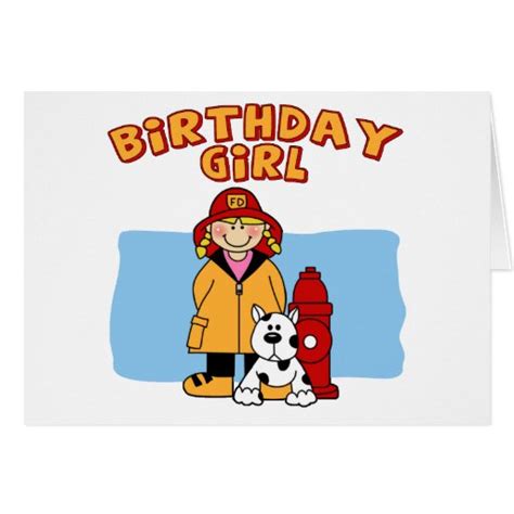 firefighter birthday girl card zazzle