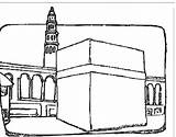 Gambar Mewarnai Kakbah Anak Islami Masjidil Haram Paud Menara Disekitar Sederhana sketch template