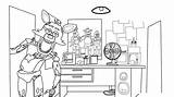 Fnaf Foxy Funtime Five Scribblefun Colouring sketch template