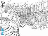 Ballroom Barbie Pages Color Coloring Printable Print Princess School Charm Hellokids sketch template