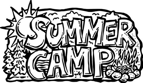 awesome summer camp text coloring page camping coloring pages family