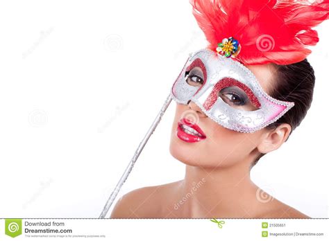 Beautiful Women Wearing A Mask Stock Image Image 21505651