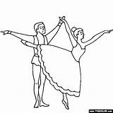 Ballerina Duet Dancer Colouring sketch template
