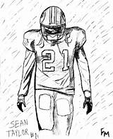 Sean Taylor Coloring Pages Redskin Getdrawings Drawing Template sketch template