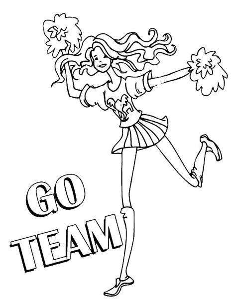 team cheerleader yells coloring pages  place  color