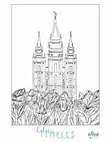 Temple Coloring Salt Lake Lds Pages Mormon Beautiful Popular Template sketch template