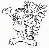 Garfield Coloring Pages Flowers Cartoon Kids Printable Odie Summer Characters Flower Color Disney Funny Bunch Book Graffiti Popular Eat Coloringhome sketch template