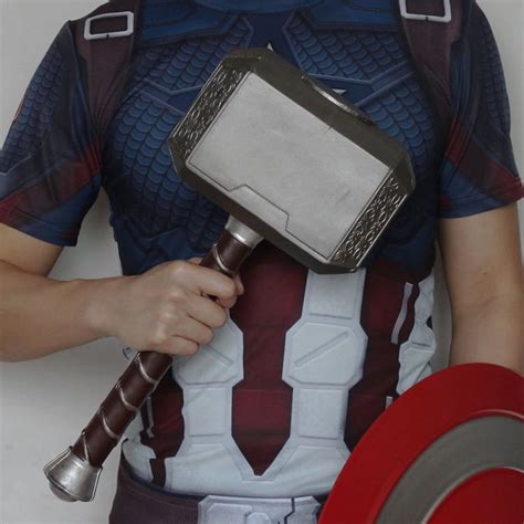 Avengers 4 Endgame Thor Hammer Captain American Cosplay Mjolnir Marvel