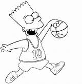 Bart Simpson Coloring Pages Simpsons Printable Basketball Boys Summer Playing Print Jordan Stephen Curry Nba Sports Books Homeschool Kid Activities sketch template