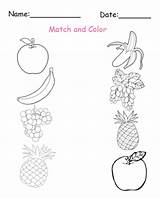 Coloring Pages Worksheets Matching Worksheet Fruit Color Printable Preschool Pairs Fruits Match Objects Worksheeto Via Printablee Games sketch template