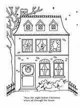 Coloring Christmas Night Before Pages Twas Printable Story Popular Coloringhome sketch template