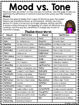 mood and tone practice set 1 middle school ela test prep tpt