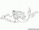 Coloring Mermaid Pages Mermaids Sirens Barbie Dolphin sketch template