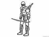 Ninja Coloring Pages Sword Coloring4free sketch template