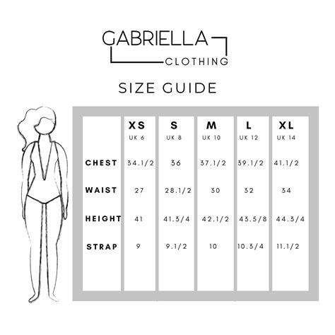 size chart clothing gabriellaspickcom
