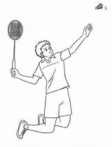 Badminton Coloring Printable Pages Sheet Color sketch template