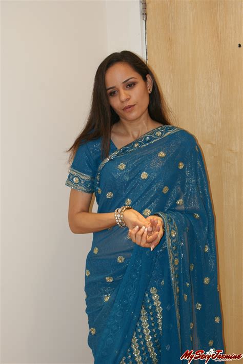 naughty indian teen jasmine in blue sari gets xxxonxxx picture 1
