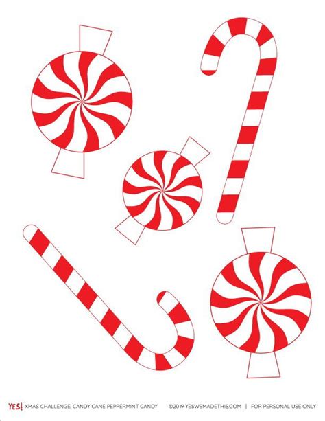 printable candy cane party ornaments candy cane template candy cane