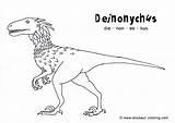 Coloring Dinosaur Print Dinosaurs Pages Deinonychus Printable Realistic Pdf Ready A4 Click Templates sketch template