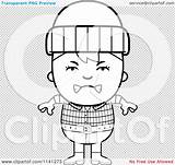 Angry Lumberjack Boy Outlined Coloring Clipart Cartoon Vector Thoman Cory sketch template