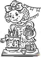 Birthday Coloring Party Pages Girl Has Clipart Cake Drawing Printable Girls Pool Color Cliparts Comments sketch template