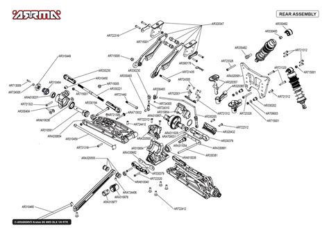 arrma kraton  blx wd parts exploded view vt adventure hobbies toys