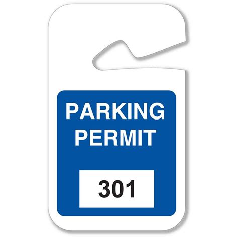 parking permit hang tags template