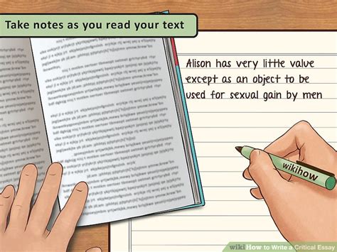 write  critical essay  pictures wikihow