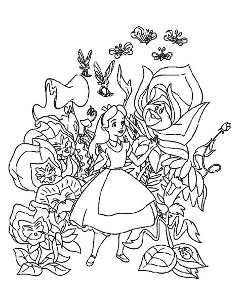 alice  wonderland coloring pages    print