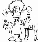 Scientist Mad Coloring Pages Popular sketch template