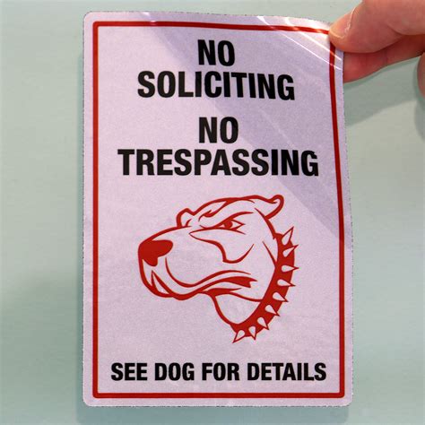 soliciting  trespassing  dog  details label set sku lb