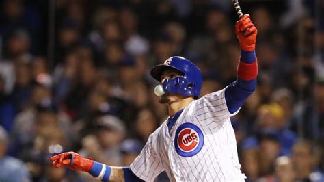 javy baez hits two home runs one while blowing bubble