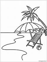 Beach Summer Pages Scene Coloring Color Printable sketch template