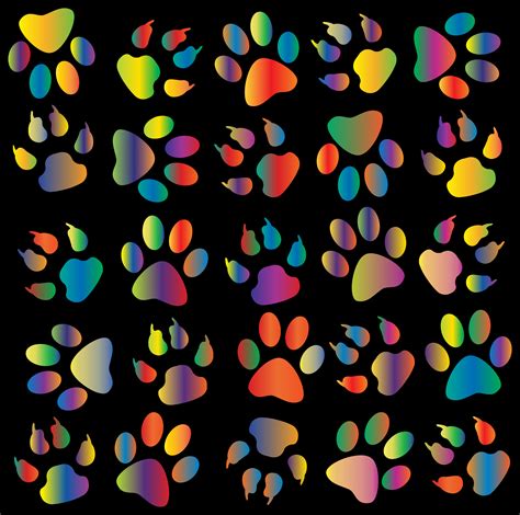 clipart colorful paw prints pattern background reinvigorated